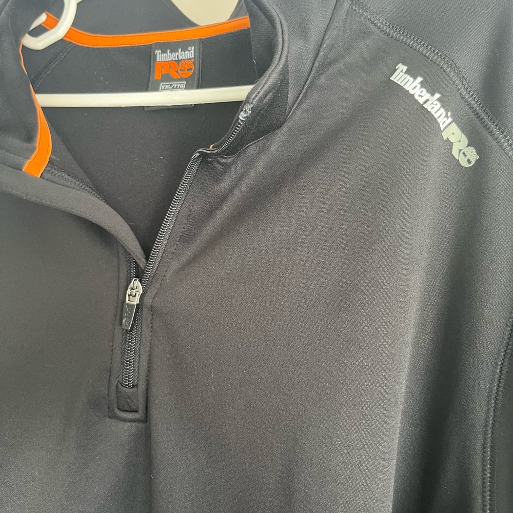 Timberland PRO Black and Orange Quarter-Zip Pullover